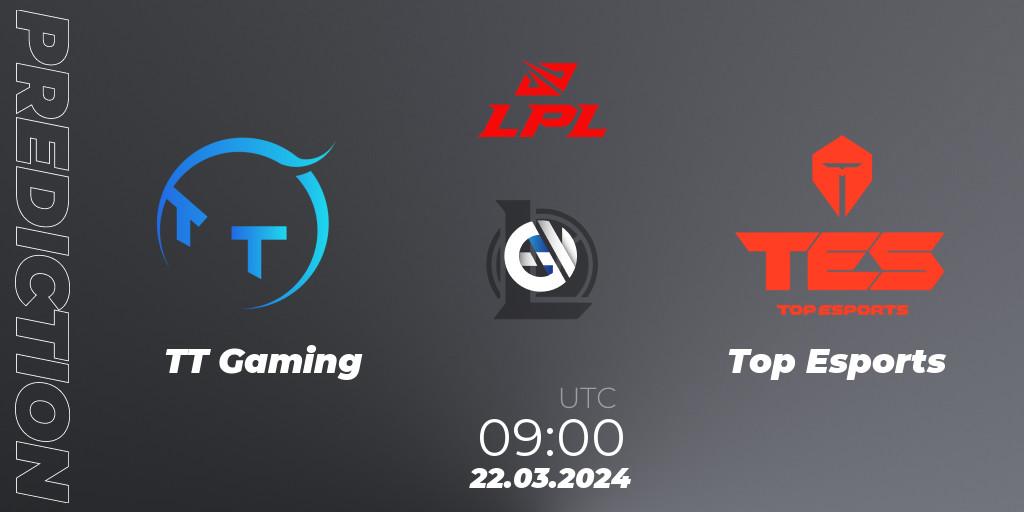 TT Gaming vs Top Esports: Betting TIp, Match Prediction. 22.03.24. LoL, LPL Spring 2024 - Group Stage