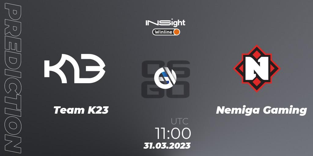 Team K23 vs Nemiga Gaming: Betting TIp, Match Prediction. 31.03.23. CS2 (CS:GO), Winline Insight Season 3
