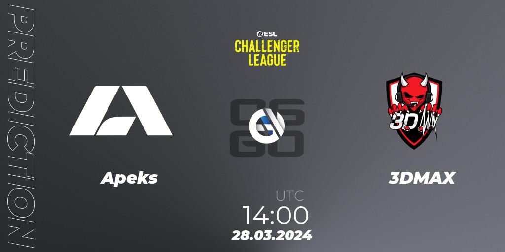 Apeks vs 3DMAX: Betting TIp, Match Prediction. 28.03.24. CS2 (CS:GO), ESL Challenger League Season 47: Europe