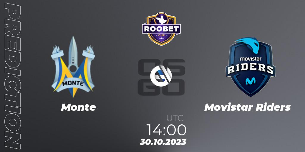Monte vs Movistar Riders: Betting TIp, Match Prediction. 30.10.23. CS2 (CS:GO), Roobet Cup 2023
