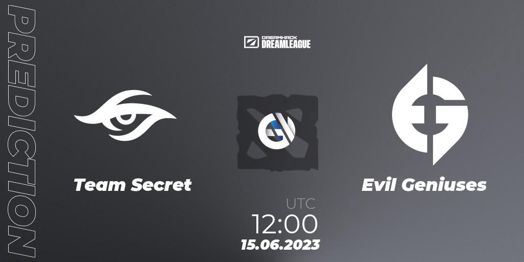 Team Secret vs Evil Geniuses: Betting TIp, Match Prediction. 15.06.23. Dota 2, DreamLeague Season 20 - Group Stage 1