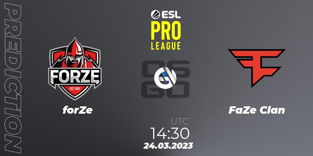 forZe vs FaZe Clan: Betting TIp, Match Prediction. 24.03.23. CS2 (CS:GO), ESL Pro League Season 17