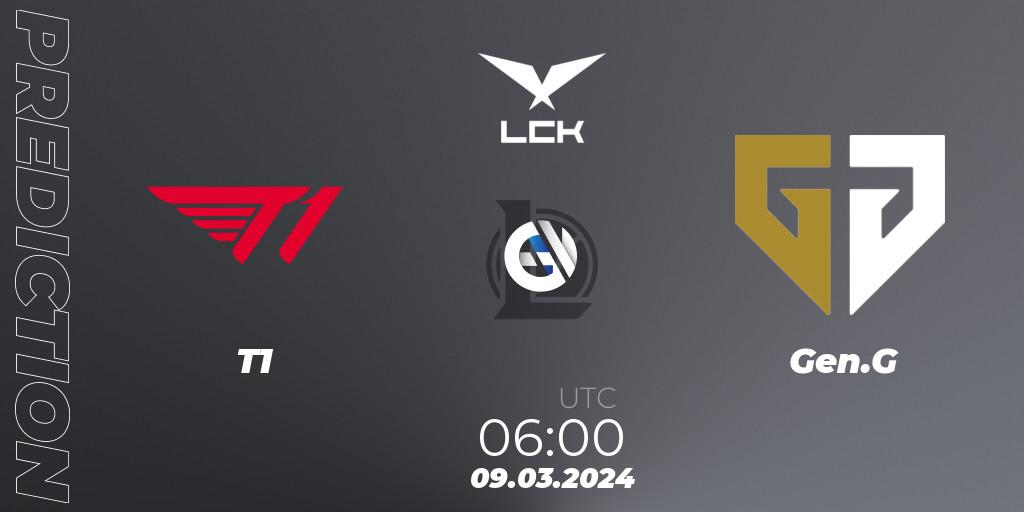 T1 vs Gen.G: Betting TIp, Match Prediction. 09.03.24. LoL, LCK Spring 2024 - Group Stage