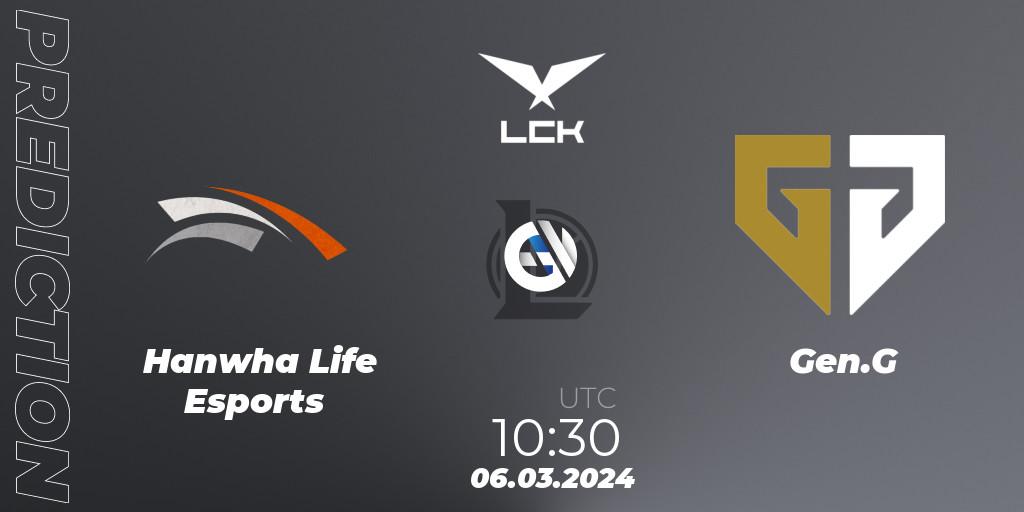 Hanwha Life Esports vs Gen.G: Betting TIp, Match Prediction. 06.03.24. LoL, LCK Spring 2024 - Group Stage