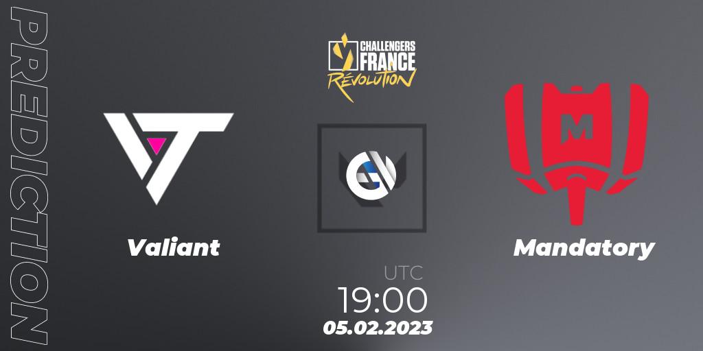 Valiant vs Mandatory: Betting TIp, Match Prediction. 05.02.23. VALORANT, VALORANT Challengers 2023 France: Revolution Split 1