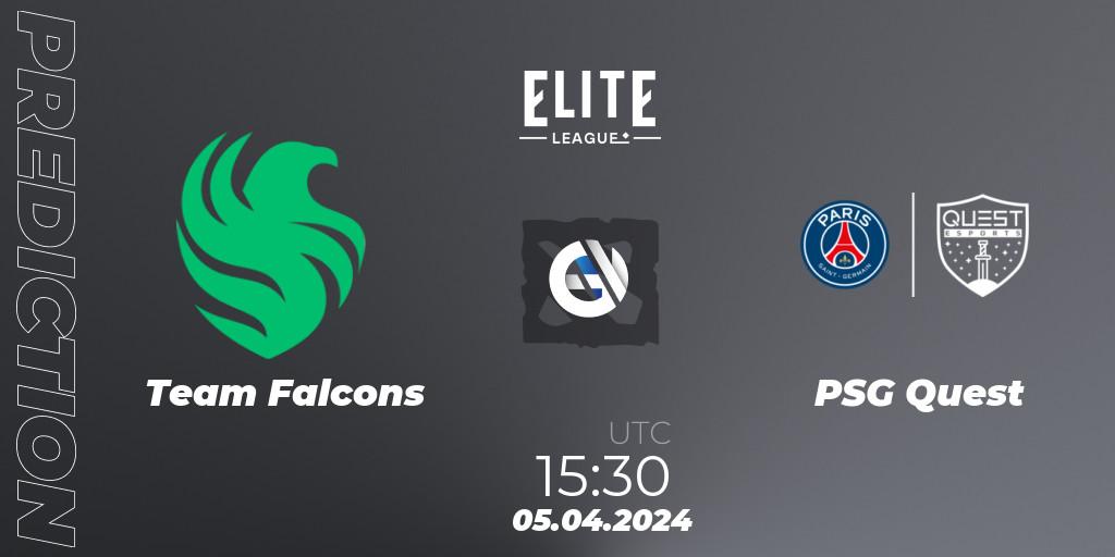 Team Falcons vs PSG Quest: Betting TIp, Match Prediction. 05.04.24. Dota 2, Elite League: Round-Robin Stage