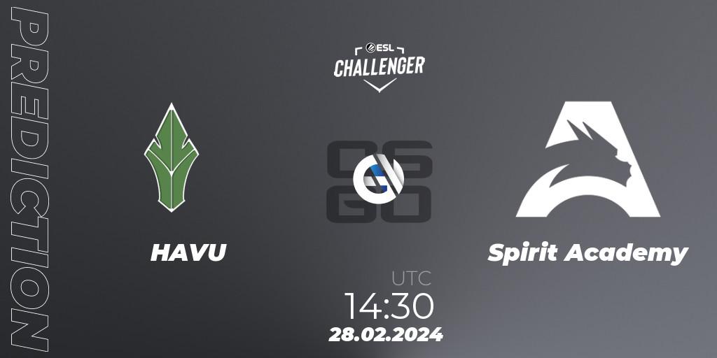 HAVU vs Spirit Academy: Betting TIp, Match Prediction. 28.02.24. CS2 (CS:GO), ESL Challenger #56: European Closed Qualifier
