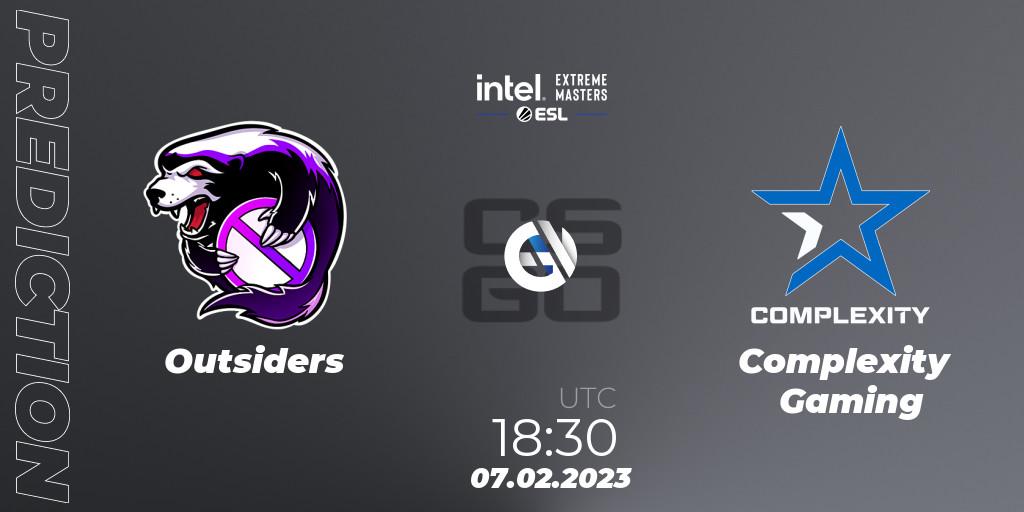 Outsiders vs Complexity Gaming: Betting TIp, Match Prediction. 07.02.23. CS2 (CS:GO), IEM Katowice 2023