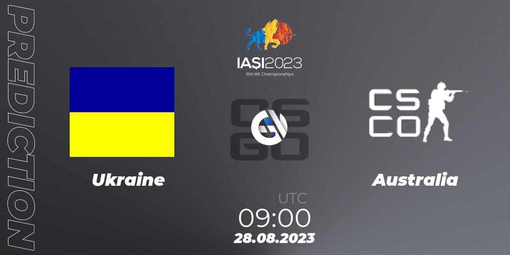 Ukraine vs Australia: Betting TIp, Match Prediction. 28.08.23. CS2 (CS:GO), IESF World Esports Championship 2023
