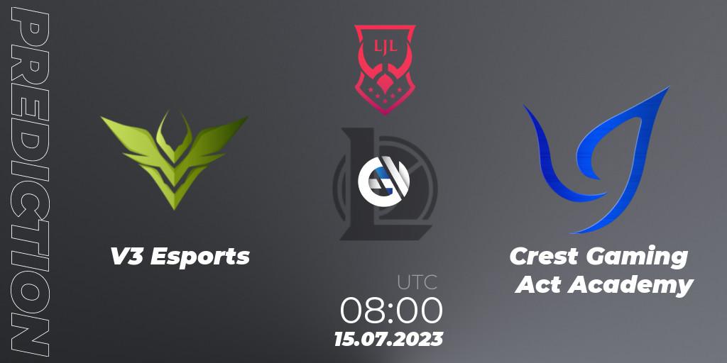 V3 Esports vs Crest Gaming Act Academy: Betting TIp, Match Prediction. 15.07.23. LoL, LJL Summer 2023