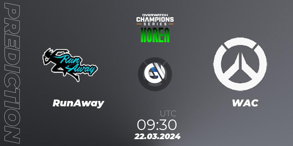 RunAway vs WAC: Betting TIp, Match Prediction. 22.03.24. Overwatch, Overwatch Champions Series 2024 - Stage 1 Korea