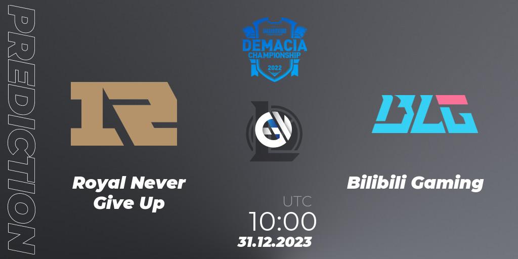 Royal Never Give Up vs Bilibili Gaming: Betting TIp, Match Prediction. 31.12.23. LoL, Demacia Cup 2023 Playoffs