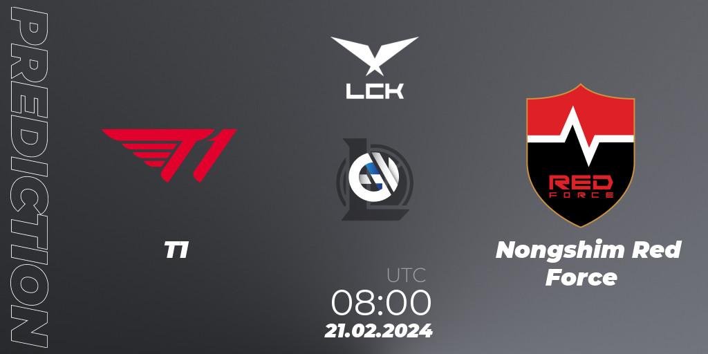 T1 vs Nongshim Red Force: Betting TIp, Match Prediction. 21.02.24. LoL, LCK Spring 2024 - Group Stage