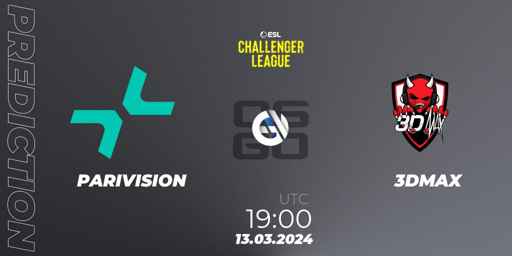 PARIVISION vs 3DMAX: Betting TIp, Match Prediction. 13.03.24. CS2 (CS:GO), ESL Challenger League Season 47: Europe