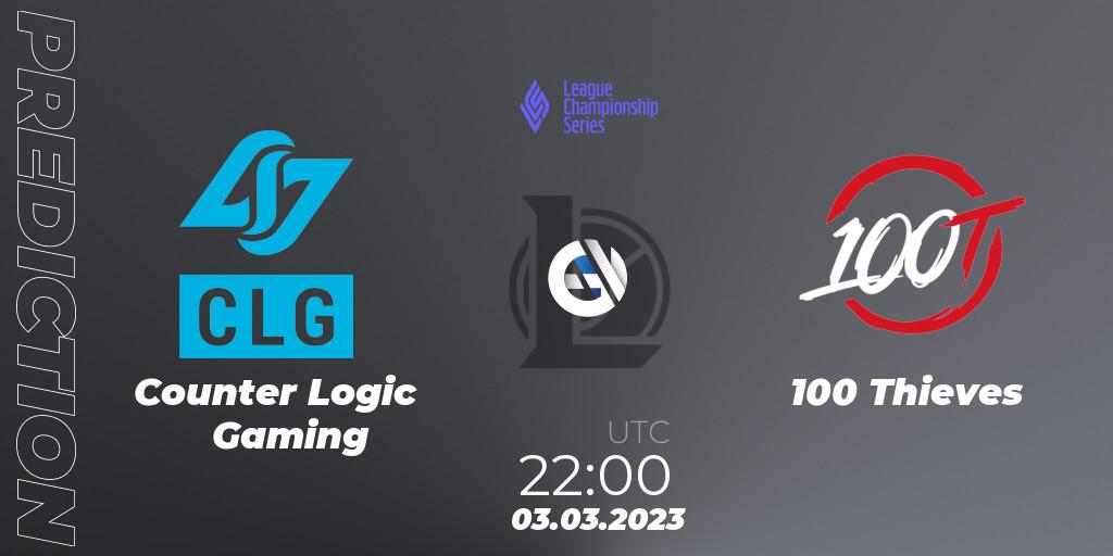 Counter Logic Gaming vs 100 Thieves: Betting TIp, Match Prediction. 03.03.23. LoL, LCS Spring 2023 - Group Stage
