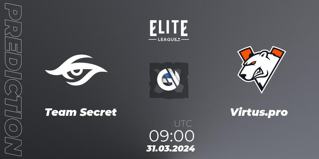 Team Secret vs Virtus.pro: Betting TIp, Match Prediction. 31.03.24. Dota 2, Elite League: Swiss Stage