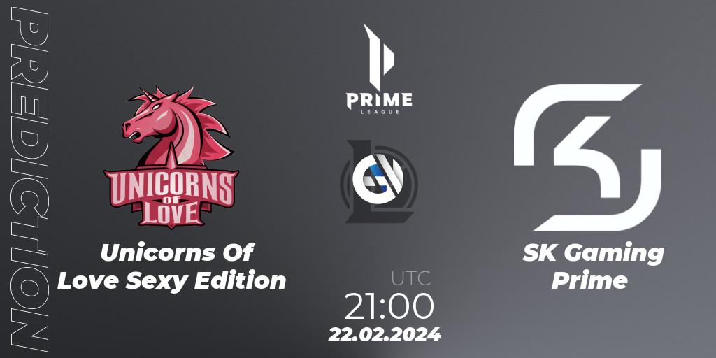 Unicorns Of Love Sexy Edition vs SK Gaming Prime: Betting TIp, Match Prediction. 22.02.24. LoL, Prime League Spring 2024 - Group Stage