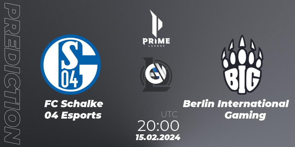 FC Schalke 04 Esports vs Berlin International Gaming: Betting TIp, Match Prediction. 15.02.24. LoL, Prime League Spring 2024 - Group Stage