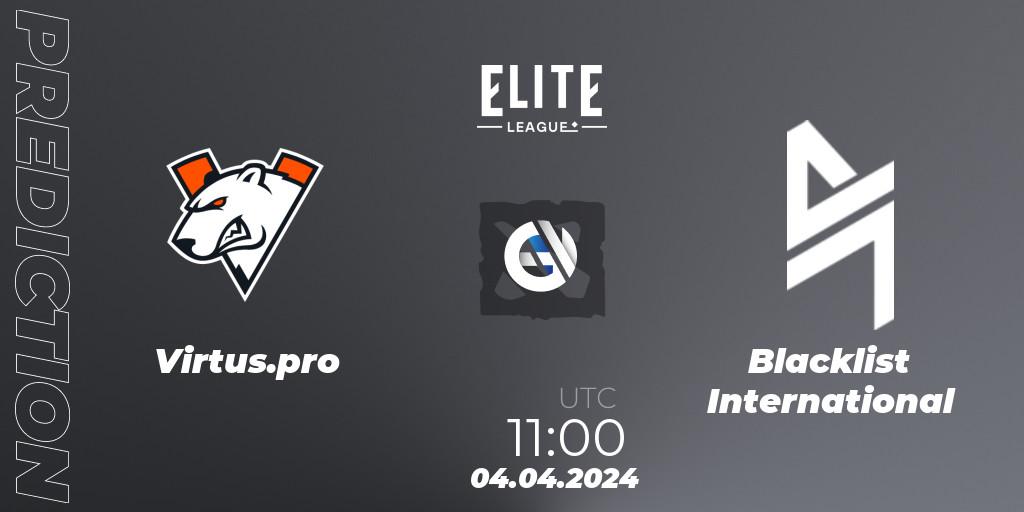 Virtus.pro vs Blacklist International: Betting TIp, Match Prediction. 04.04.24. Dota 2, Elite League: Swiss Stage