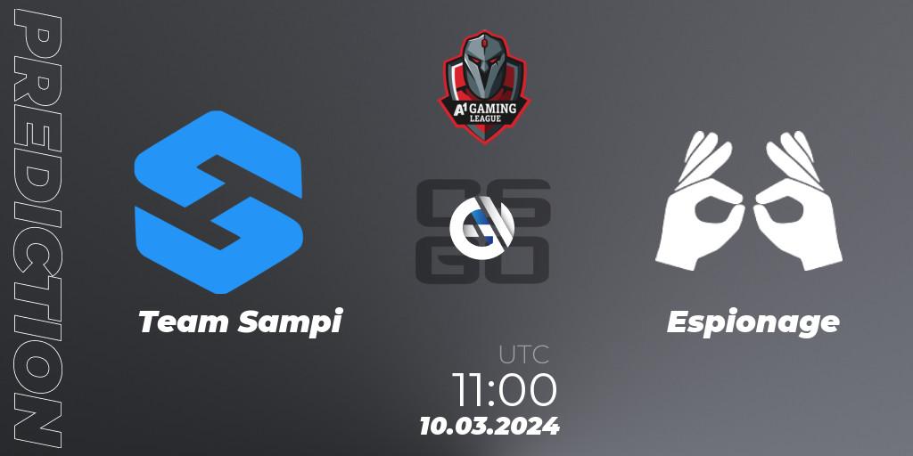 Team Sampi vs Espionage: Betting TIp, Match Prediction. 10.03.24. CS2 (CS:GO), A1 Gaming League Season 8