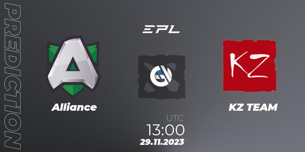 Alliance vs KZ TEAM: Betting TIp, Match Prediction. 29.11.23. Dota 2, European Pro League Season 14