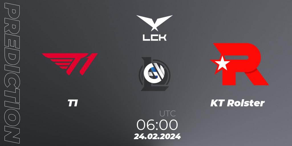 T1 vs KT Rolster: Betting TIp, Match Prediction. 24.02.24. LoL, LCK Spring 2024 - Group Stage