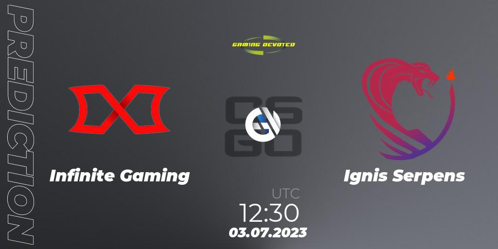 Infinite Gaming vs Ignis Serpens: Betting TIp, Match Prediction. 04.07.23. CS2 (CS:GO), Gaming Devoted Become The Best: Series #2