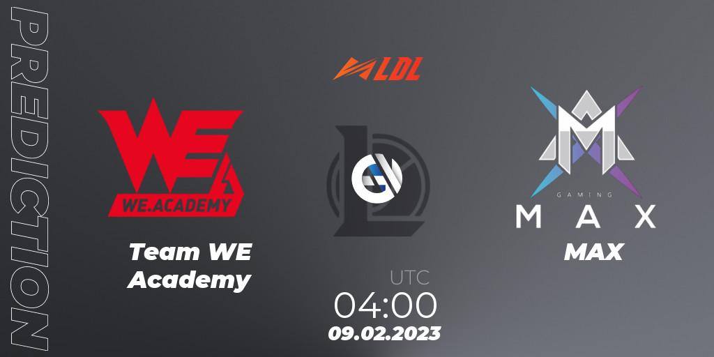 Team WE Academy vs MAX: Betting TIp, Match Prediction. 09.02.23. LoL, LDL 2023 - Swiss Stage
