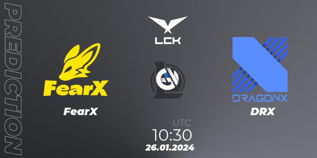 FearX vs DRX: Betting TIp, Match Prediction. 26.01.24. LoL, LCK Spring 2024 - Group Stage
