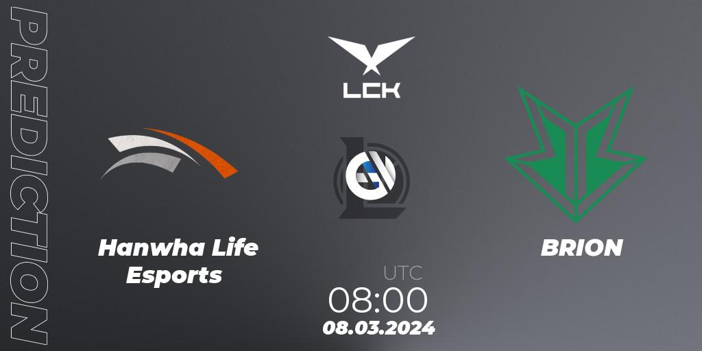 Hanwha Life Esports vs BRION: Betting TIp, Match Prediction. 08.03.24. LoL, LCK Spring 2024 - Group Stage
