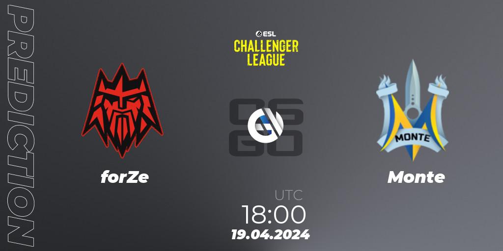 forZe vs Monte: Betting TIp, Match Prediction. 19.04.24. CS2 (CS:GO), ESL Challenger League Season 47: Europe