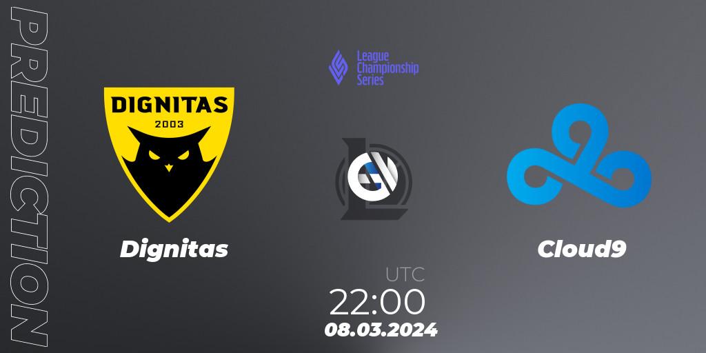 Dignitas vs Cloud9: Betting TIp, Match Prediction. 08.03.24. LoL, LCS Spring 2024 - Group Stage