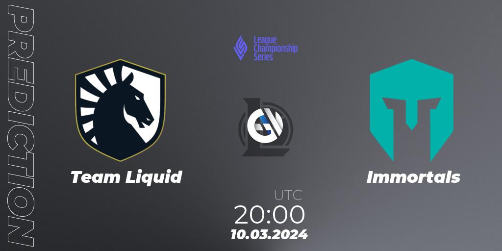 Team Liquid vs Immortals: Betting TIp, Match Prediction. 10.03.24. LoL, LCS Spring 2024 - Group Stage