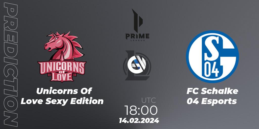 Unicorns Of Love Sexy Edition vs FC Schalke 04 Esports: Betting TIp, Match Prediction. 14.02.24. LoL, Prime League Spring 2024 - Group Stage