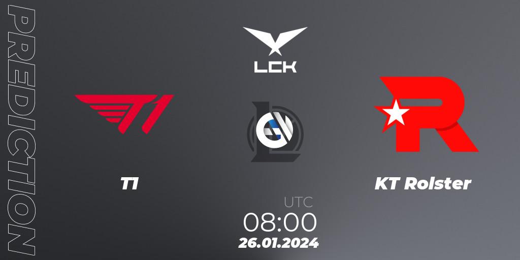 T1 vs KT Rolster: Betting TIp, Match Prediction. 26.01.24. LoL, LCK Spring 2024 - Group Stage