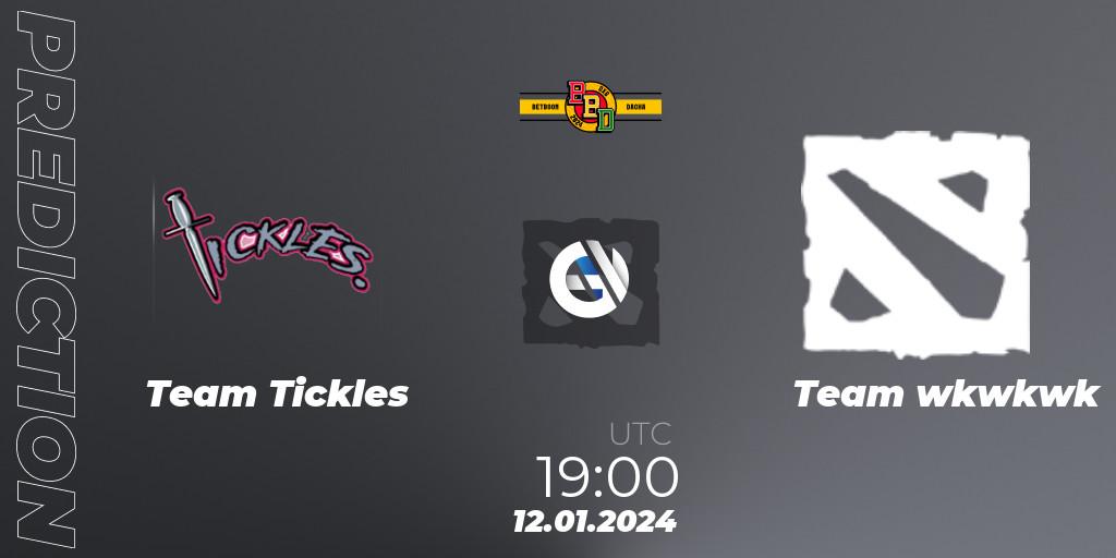 Team Tickles vs Team wkwkwk: Betting TIp, Match Prediction. 12.01.24. Dota 2, BetBoom Dacha Dubai 2024: WEU Closed Qualifier