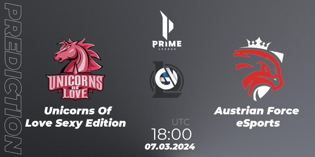 Unicorns Of Love Sexy Edition vs Austrian Force eSports: Betting TIp, Match Prediction. 07.03.24. LoL, Prime League Spring 2024 - Group Stage