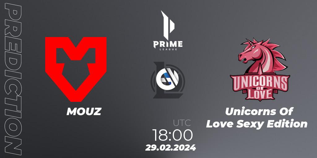 MOUZ vs Unicorns Of Love Sexy Edition: Betting TIp, Match Prediction. 29.02.24. LoL, Prime League Spring 2024 - Group Stage