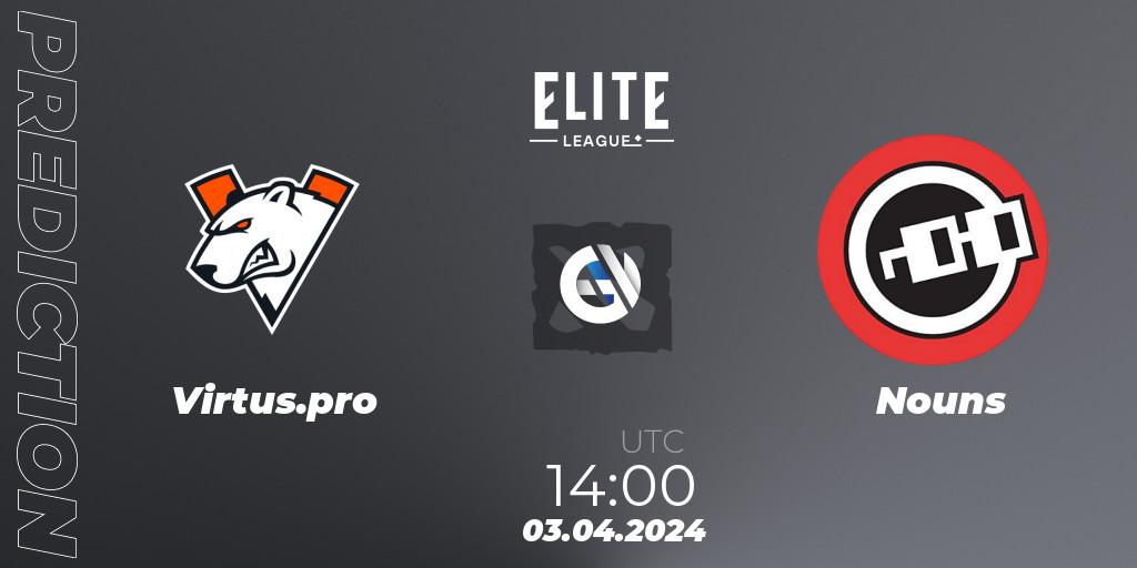 Virtus.pro vs Nouns: Betting TIp, Match Prediction. 03.04.24. Dota 2, Elite League: Swiss Stage