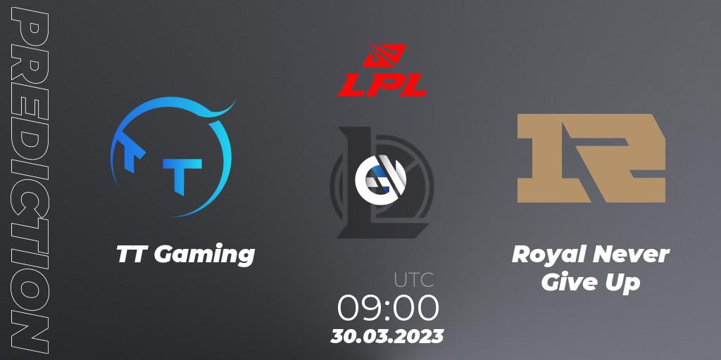 TT Gaming vs Royal Never Give Up: Betting TIp, Match Prediction. 30.03.23. LoL, LPL Spring 2023 - Playoffs