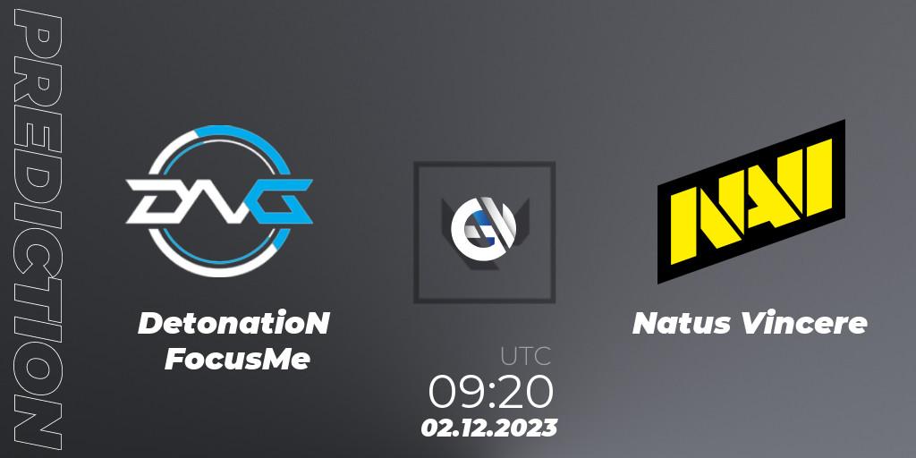 DetonatioN FocusMe vs Natus Vincere: Betting TIp, Match Prediction. 02.12.23. VALORANT, Riot Games ONE PRO INVITATIONAL 2023