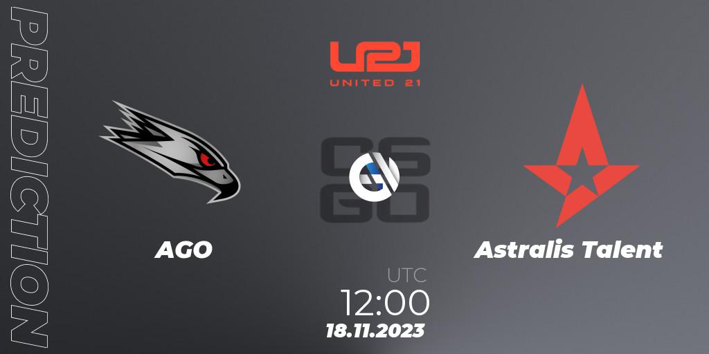 AGO vs Astralis Talent: Betting TIp, Match Prediction. 21.11.23. CS2 (CS:GO), United21 Season 8