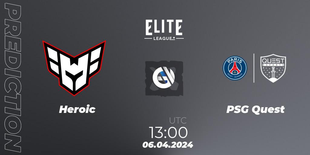 Heroic vs PSG Quest: Betting TIp, Match Prediction. 06.04.24. Dota 2, Elite League: Round-Robin Stage