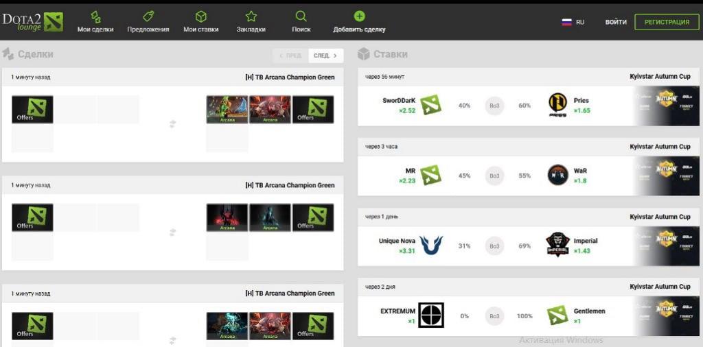 Dota2Lounge.com - description and features of the Internet resource