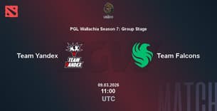 Team Yandex VS Team Falcons Team Yandex VS Team Falcons