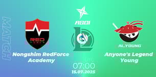 Nongshim RedForce Academy VS Anyone's Legend Young Nongshim RedForce Academy VS Anyone's Legend Young