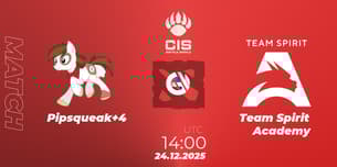 Pipsqueak+4 VS Team Spirit Academy