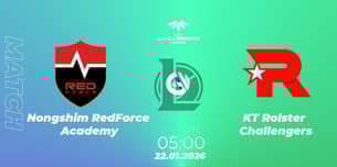 Nongshim RedForce Academy VS KT Rolster Challengers
