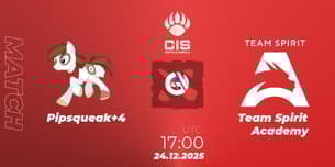 Pipsqueak+4 VS Team Spirit Academy