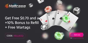 Hellcase Promo Code - HELLACS2: Get Free $0.7 and 10% Deposit Bonus